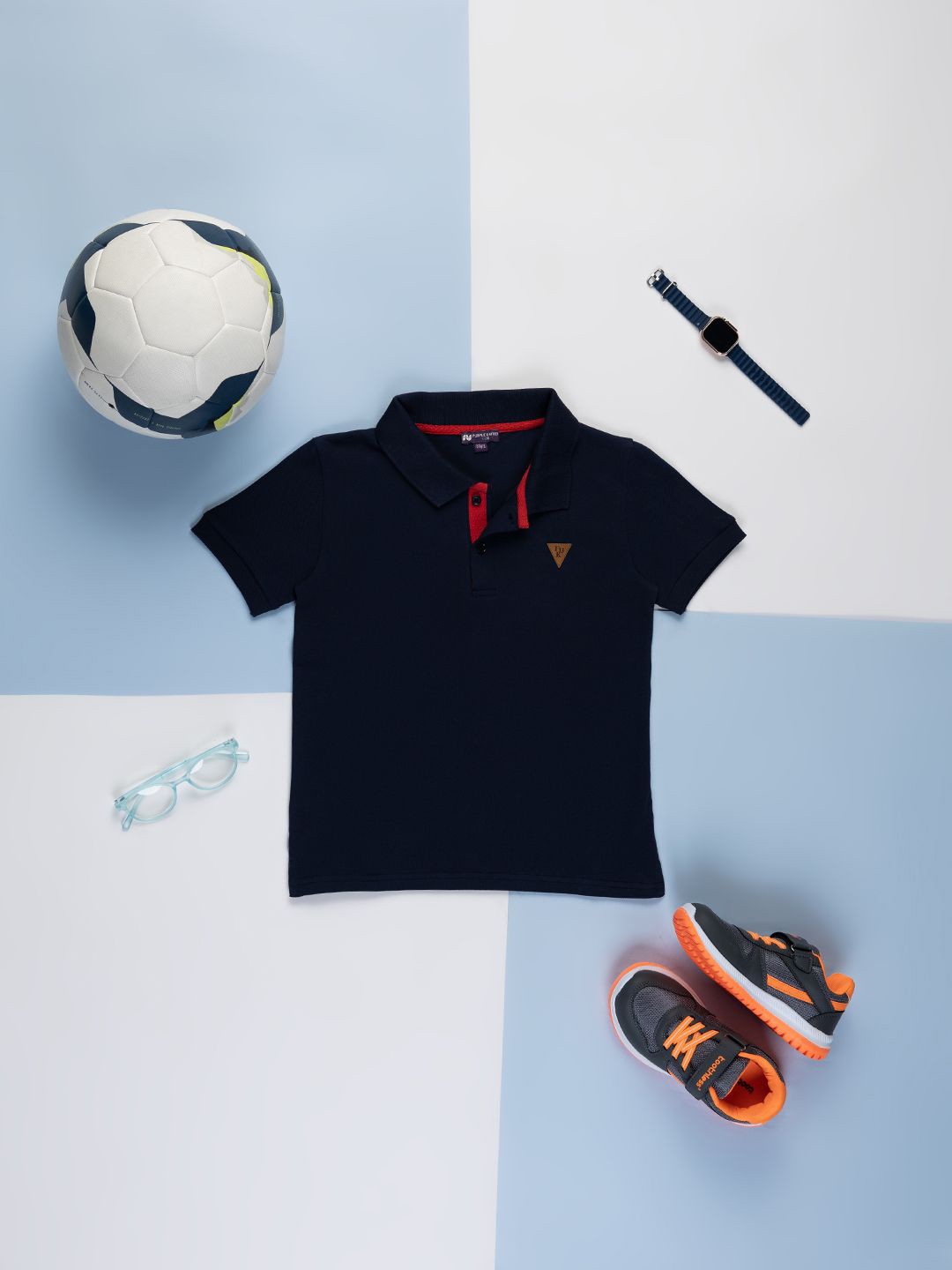 

Purple United Kids Boys Solid Polo Collar Cotton T-shirt, Navy blue