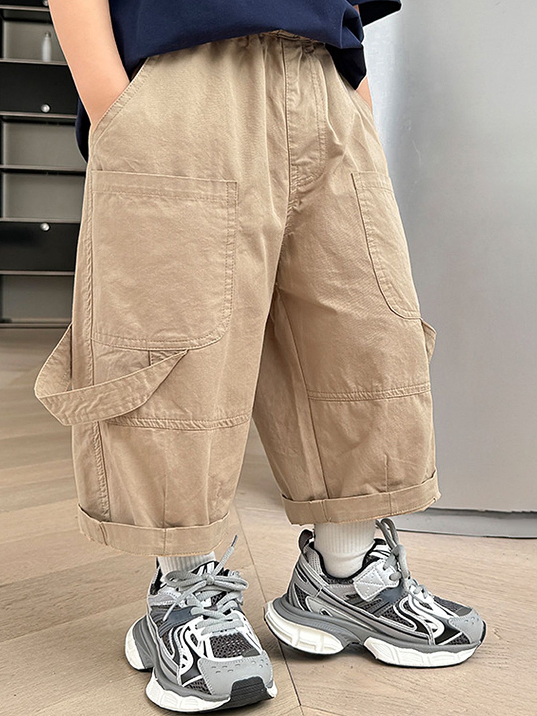 

LULU & SKY Boys Straight Fit Trousers, Khaki