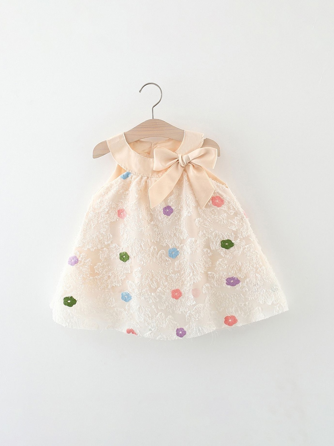 

LULU & SKY Girls Embroidered A-line Dress, Beige