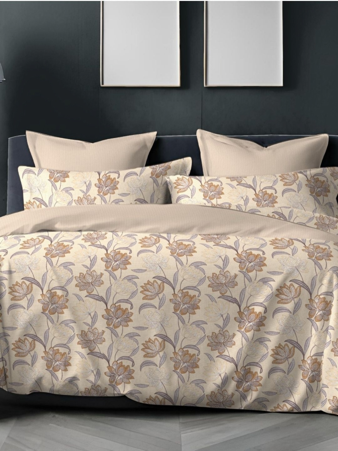 

Sleeping Owls- because your sleep matters Pure Cotton Queen Bedsheet Set 2.29 m x 2.54 m, Beige