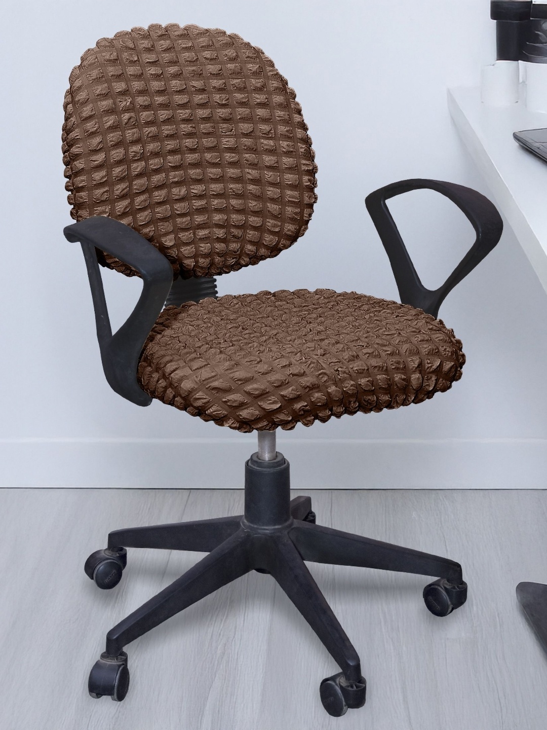 

Cortina Set Of 2 Brown Bubble Stretchable Office Chair Cover