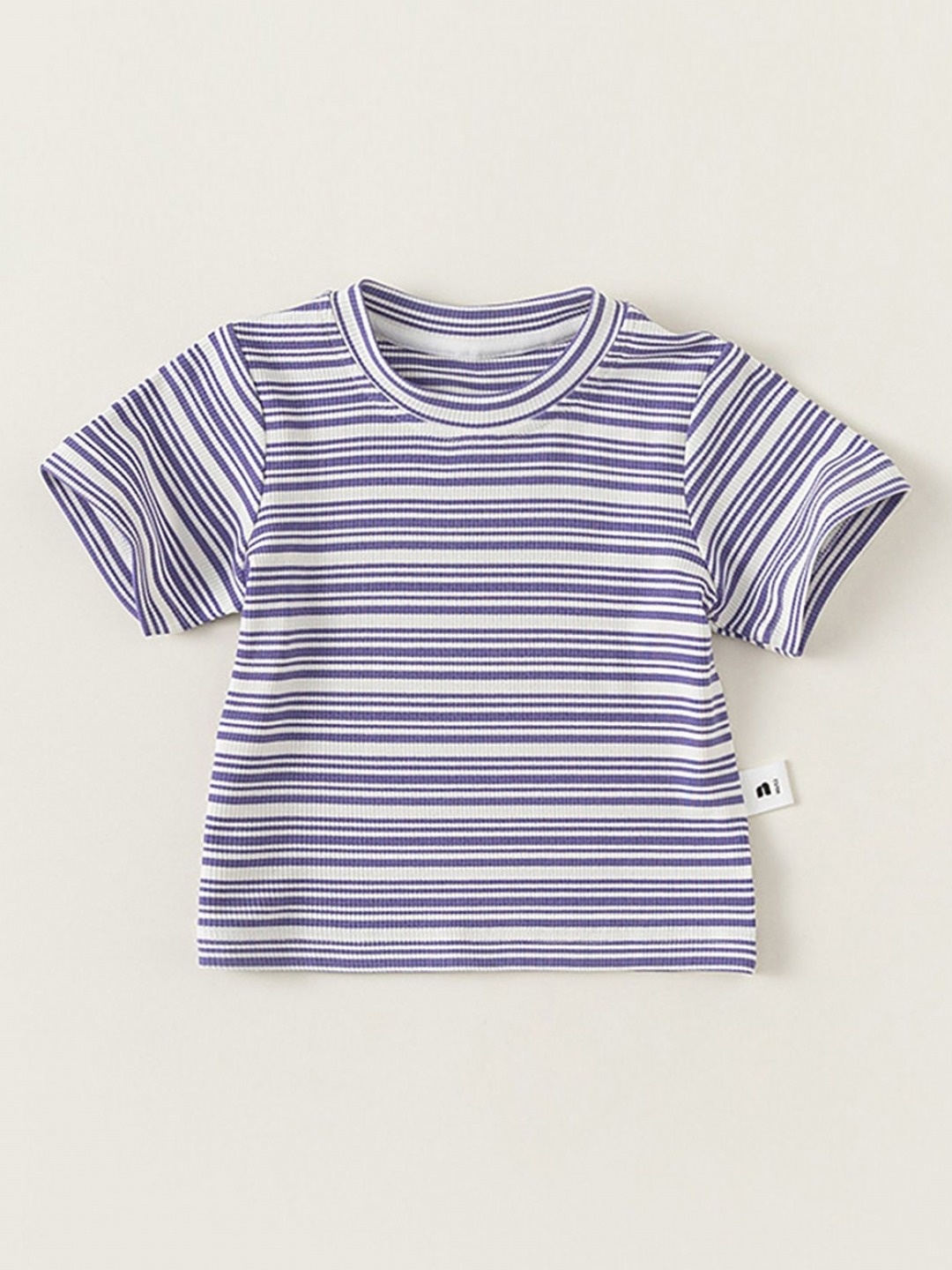 

LULU & SKY Girls Striped Round Neck T-shirt, Purple