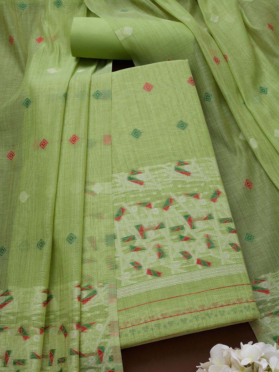 

Soch Geometric Printed Unstitched Dress Material, Green