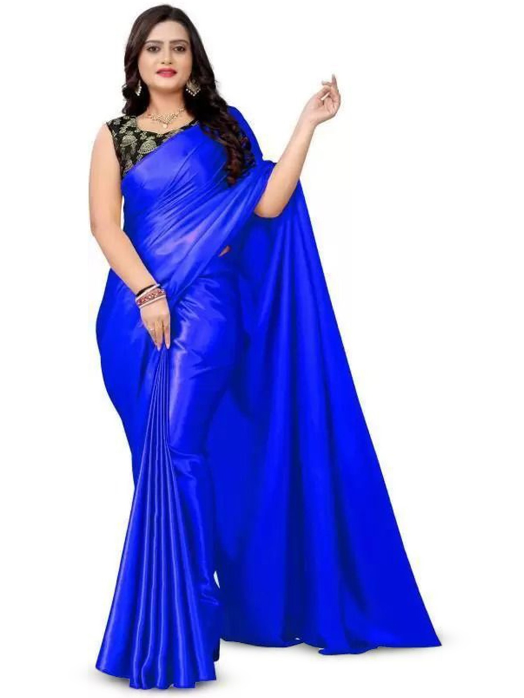 

Florence Satin Saree, Blue