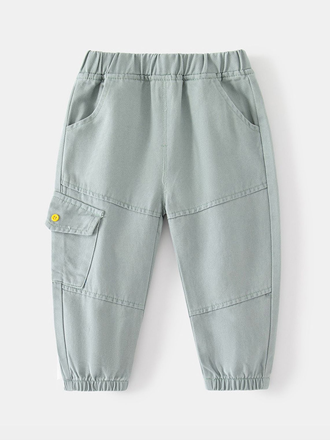 

LULU & SKY Boys Tapered Fit High-Rise Joggers Trousers, Green
