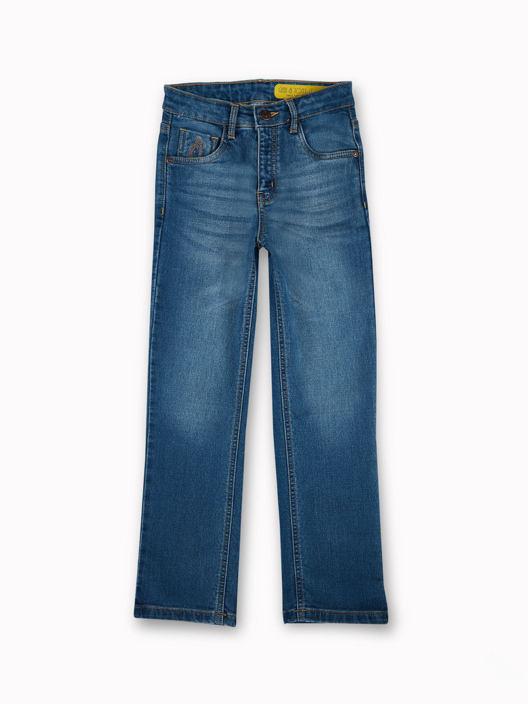 

Gini and Jony Boys Comfort Slim Fit Mid Rise Clean Look Light Fade Jeans, Blue