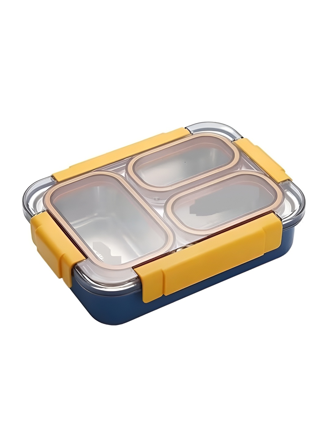 

Shreedah Blue And Yellow Stainless Steel Easy to Clean Lunch Box