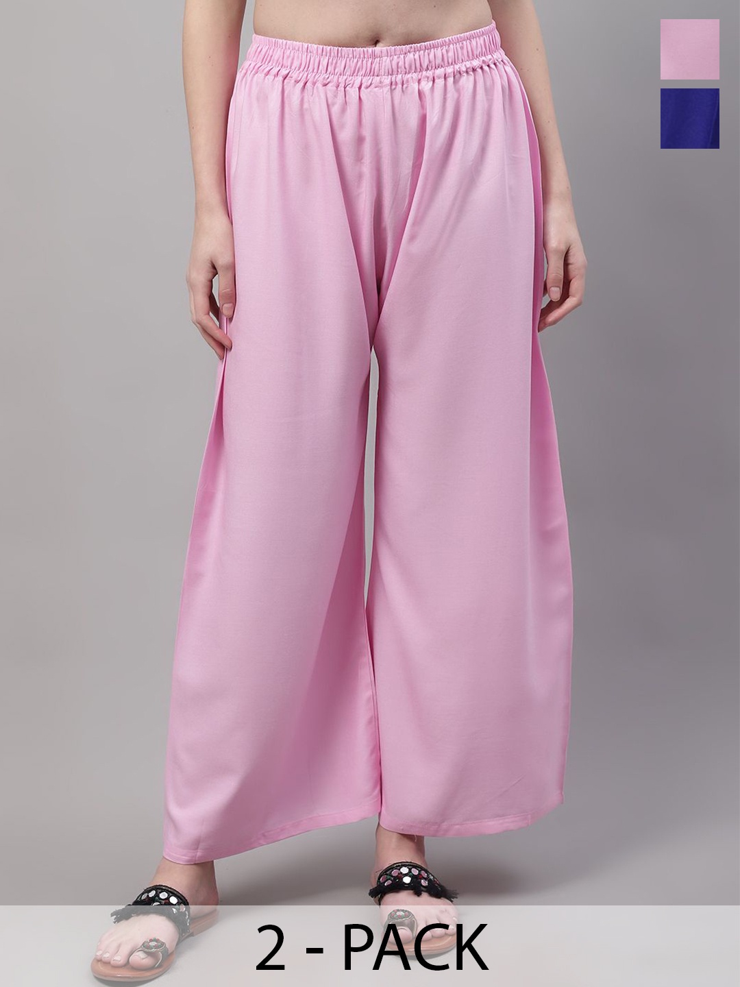 

Valles365 by S.C. Women 2 Flared Palazzos, Blue