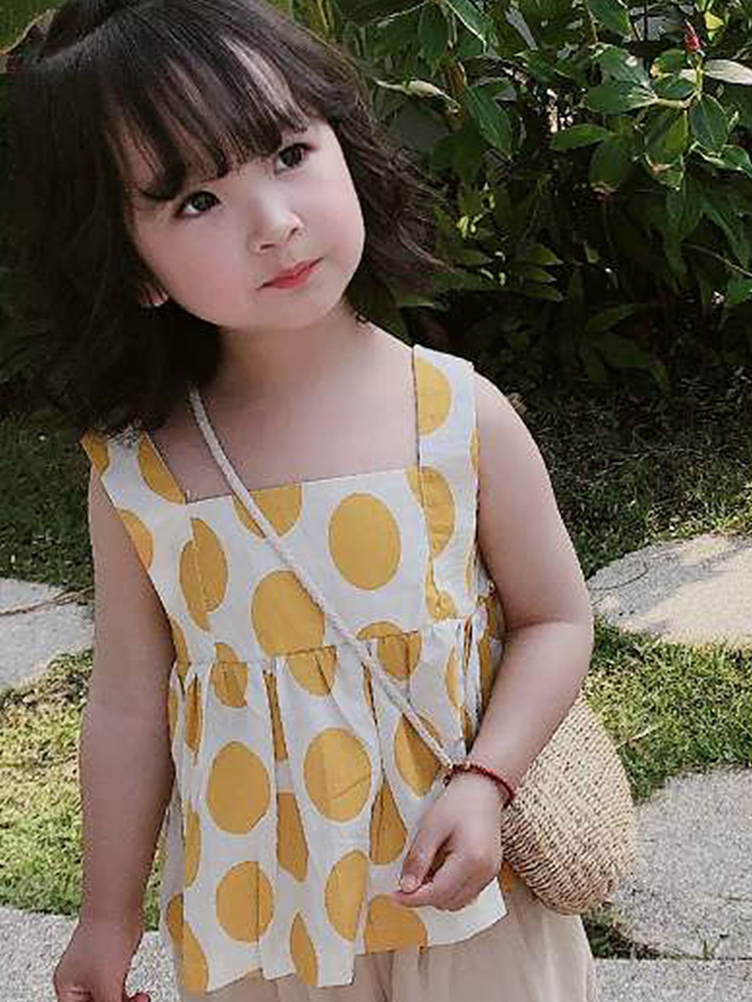 

LULU & SKY Print Cotton Top, Yellow