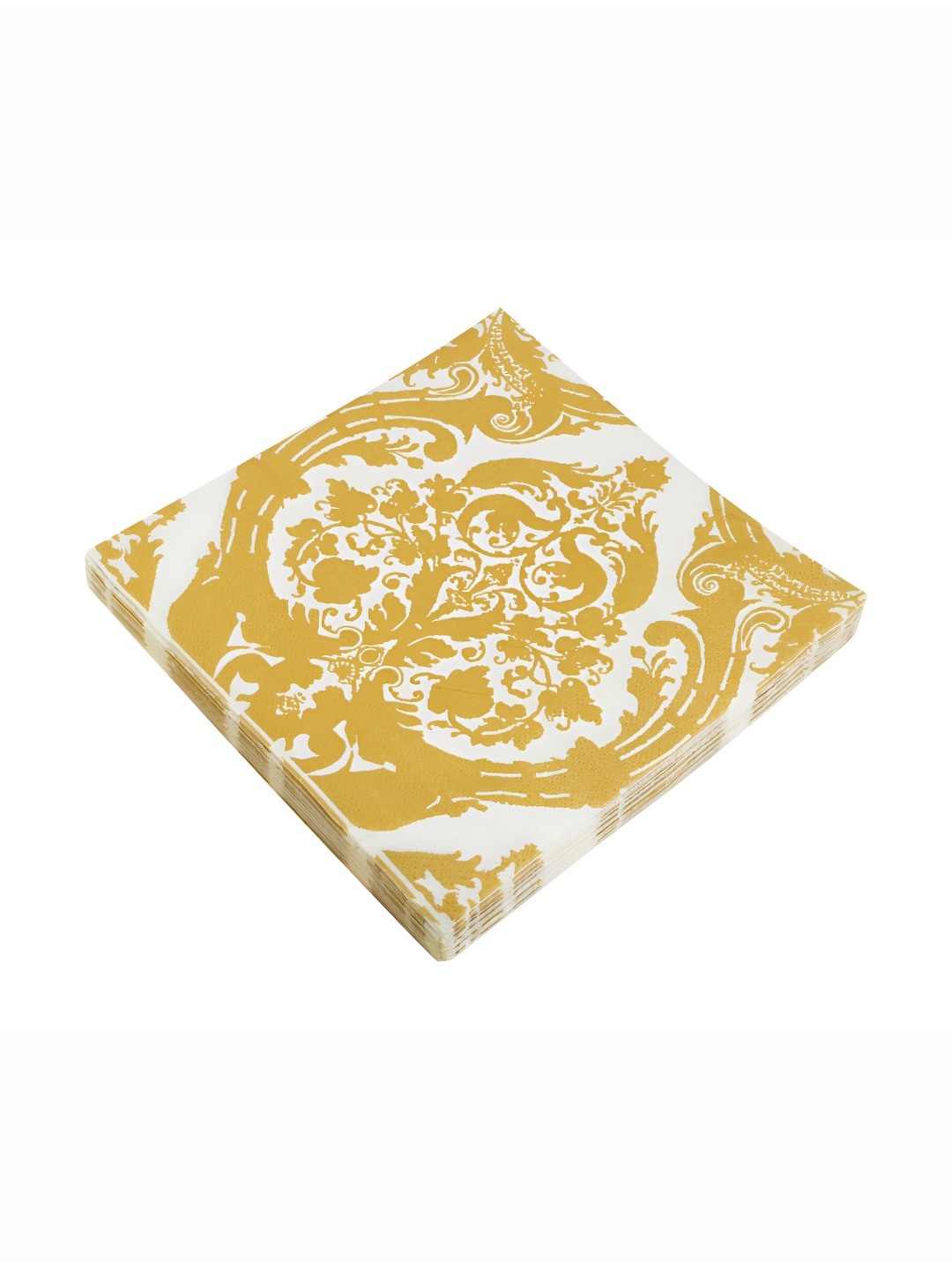 

NATURALLYOURS Set Of 6 Mustard Printed Table Napkins, Beige