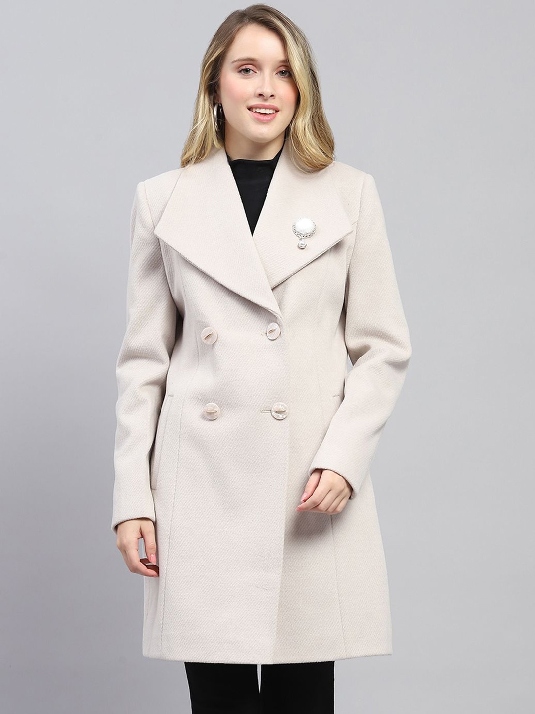 

Monte Carlo Self-Design Single-Breasted Overcoats, Cream