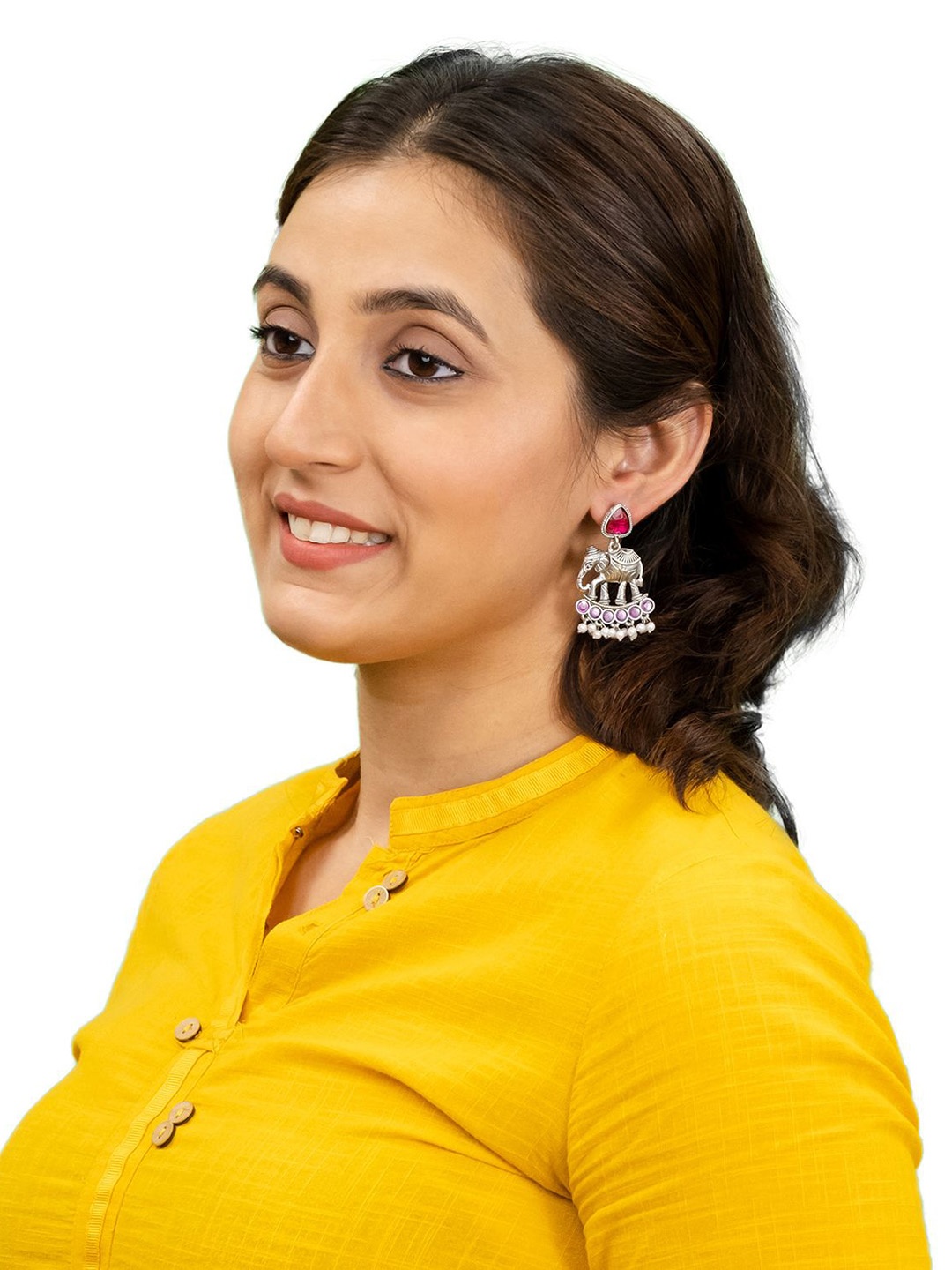 

Shining Jewel - By Shivansh Silver-Plated CZ Studded And Pearls Beaded Drop Earrings