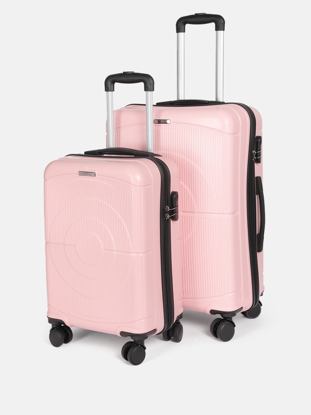 

Teakwood Leathers Concentrix Set of 2 360-Degree Rotation Trolley Bag - 95L, Pink