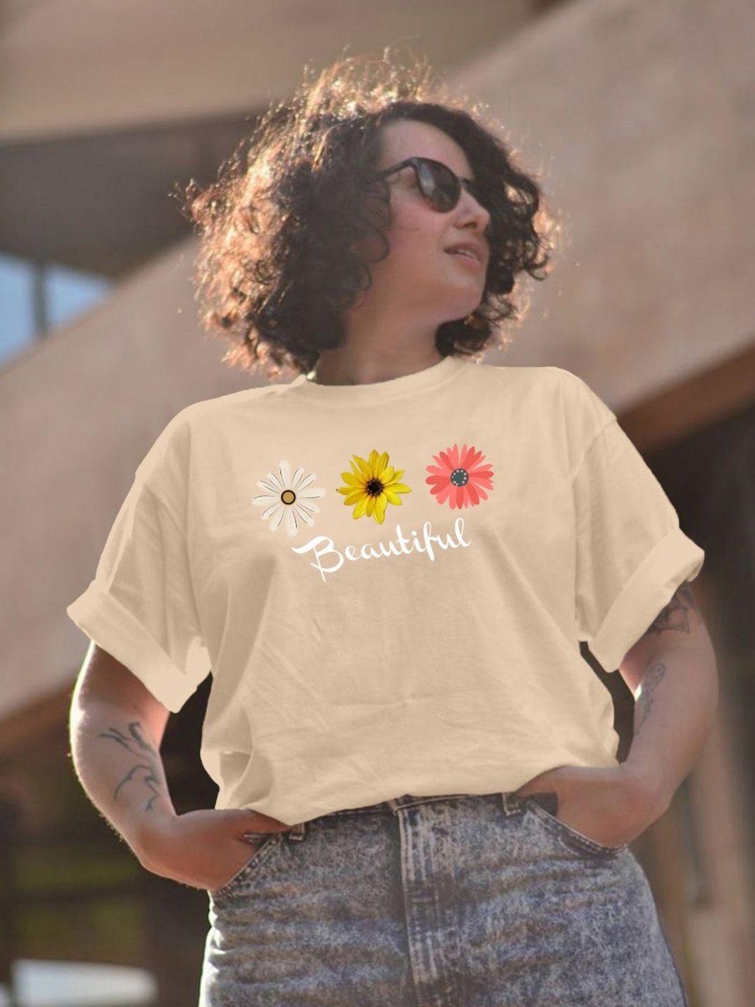 

Moda Rapido Women Printed T-shirt, Cream
