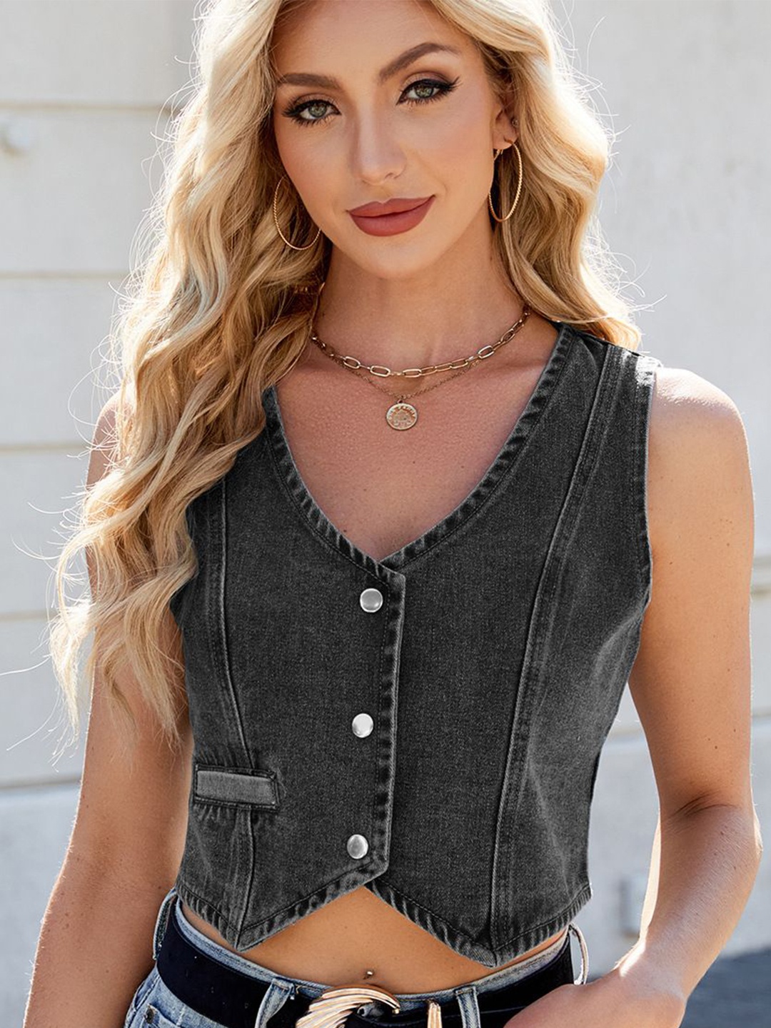 

StyleCast Denim Top, Charcoal