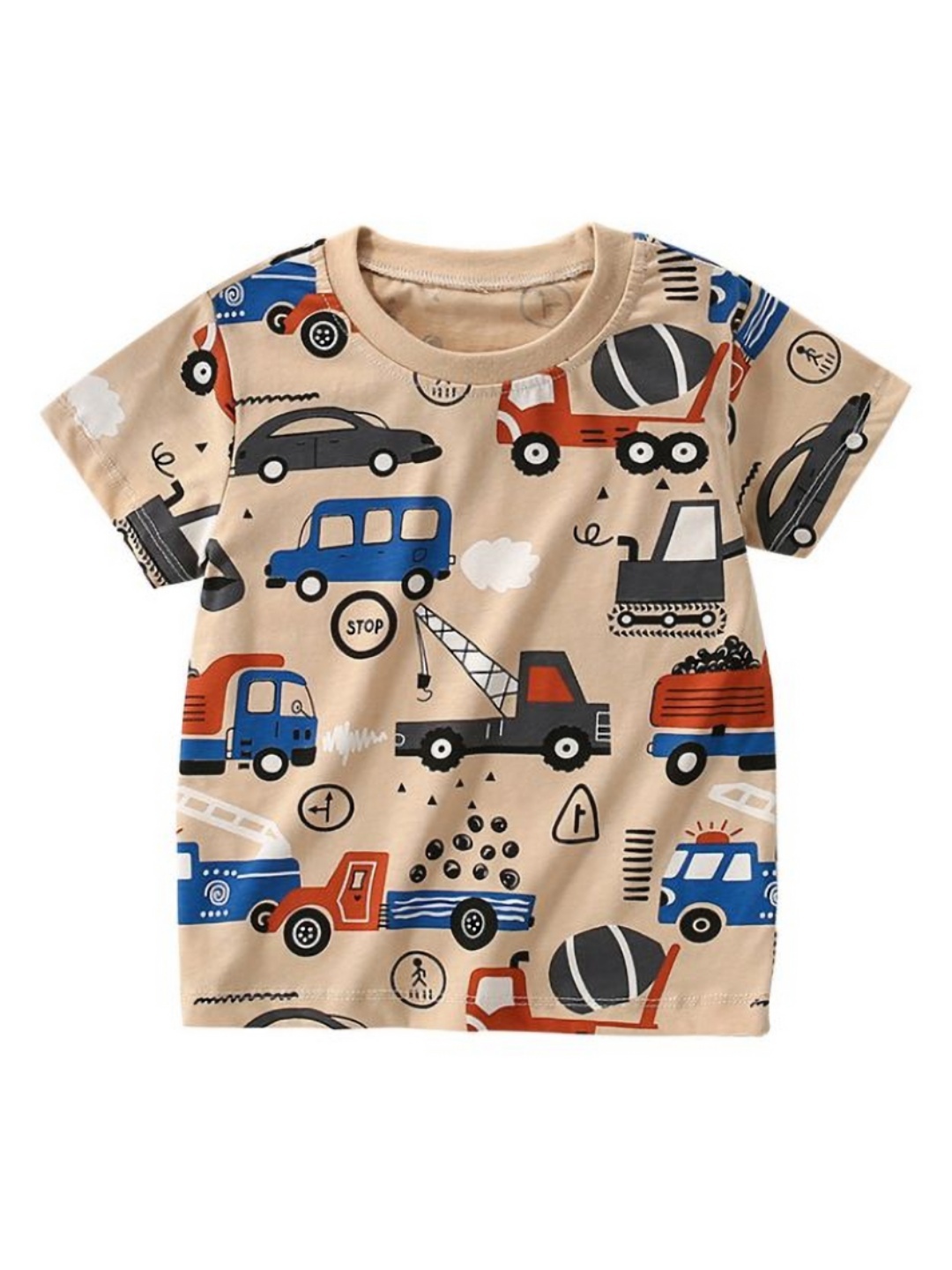 

YK Boys Graphic Printed Round Neck Cotton T-shirt, Cream
