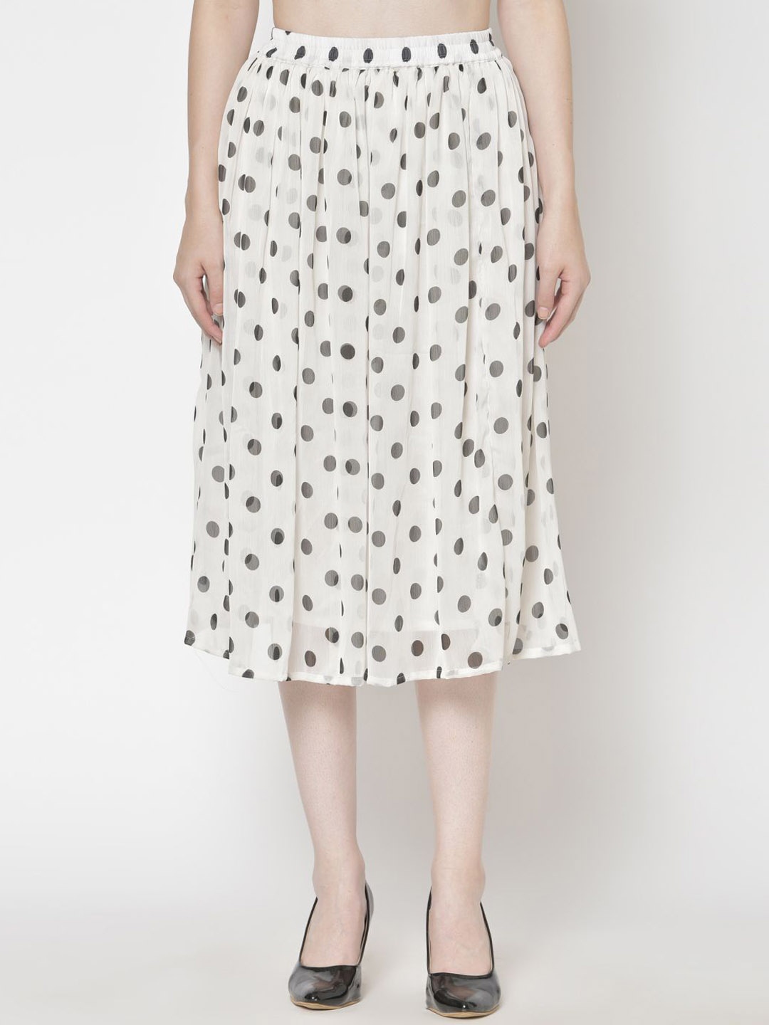 

Moda Rapido Printed Flared Midi Skirt, White