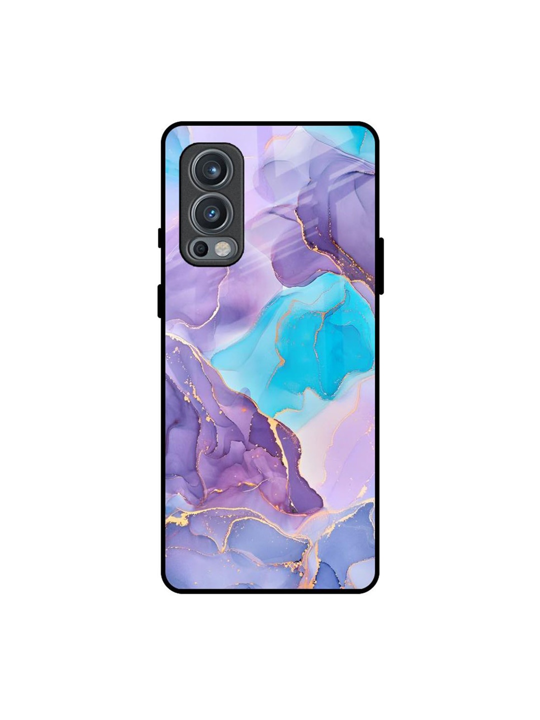 

QRIOH Alcohol ink Marble Real Printed Oneplus Nord 2 Back Case, Purple