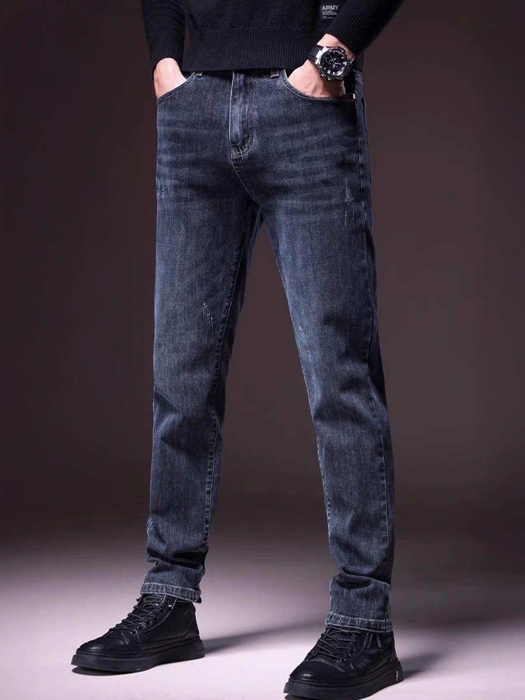 

StyleCast Men Low Distress Heavy Fade Jeans, Blue