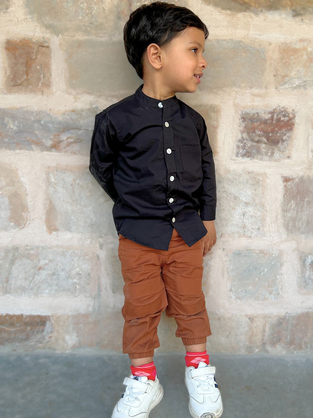 

Peekaaboo Boys Shirt With Trousers, Black