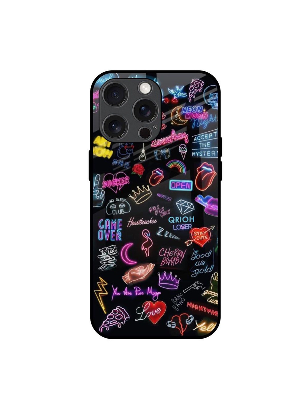 

QRIOH Accept The Mystery Printed iPhone 15 Pro Max Back Case, Black