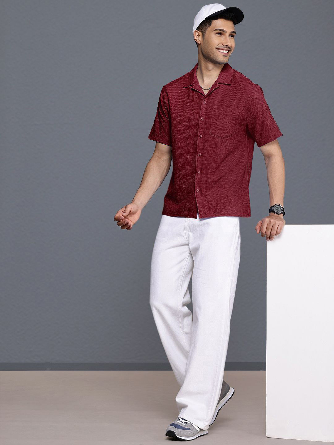 

Moda Rapido Men Standard Casual Shirt, Maroon