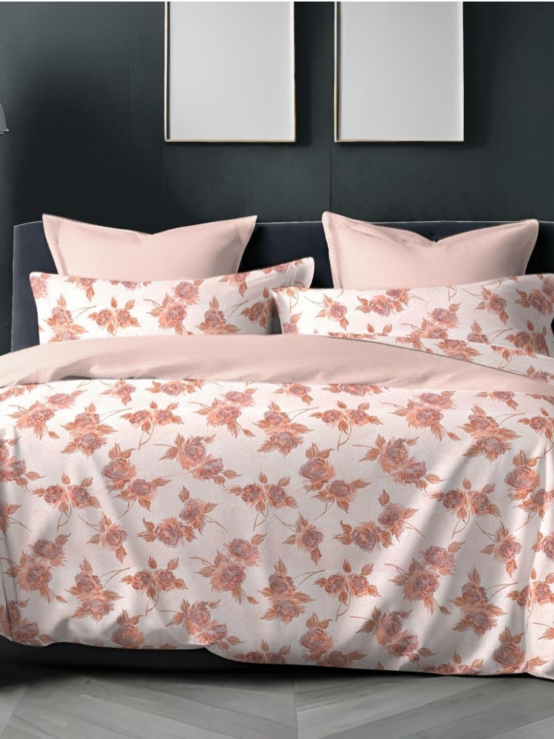 

Sleeping Owls- because your sleep matters Pure Cotton Queen Bedsheet Set 2.29 m x 2.54 m, Peach