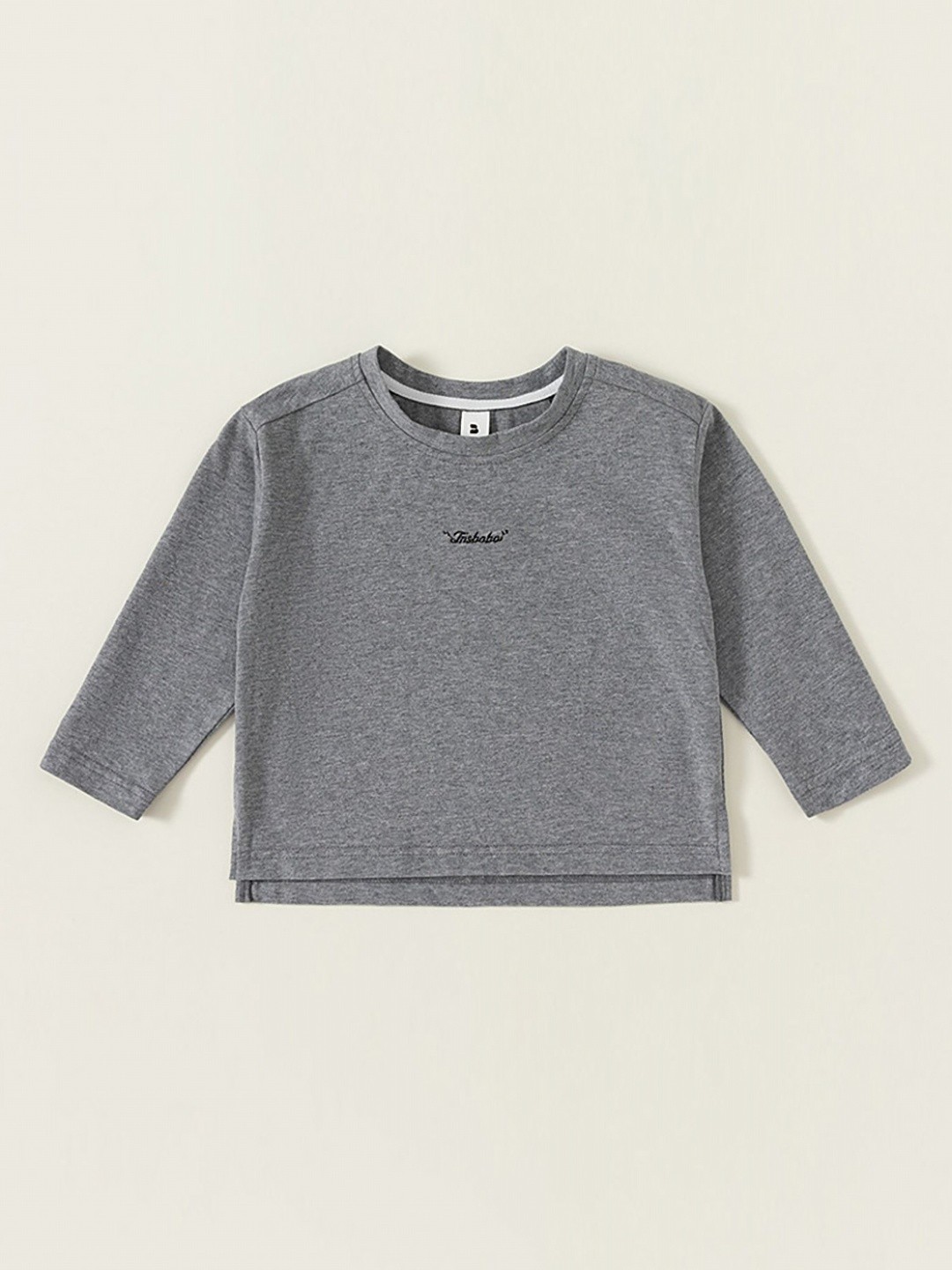

LULU & SKY Unisex Kids Solid Round Neck Cotton T-shirt, Grey