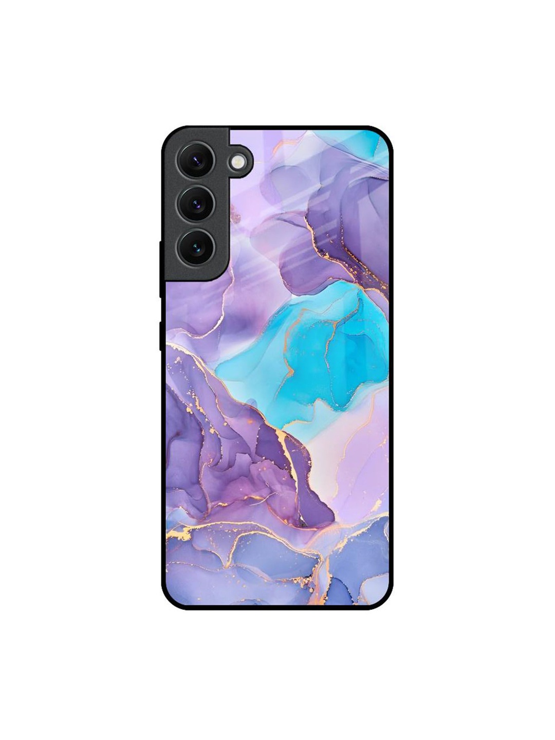 

QRIOH Alcohol ink Marble Real Printed Samsung Galaxy S22 Plus Back Case, Purple