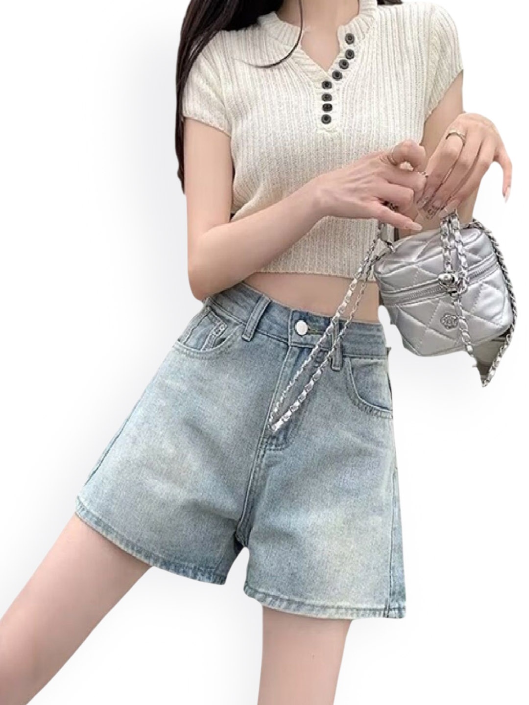 

StyleCast Women Washed Denim Shorts, Blue