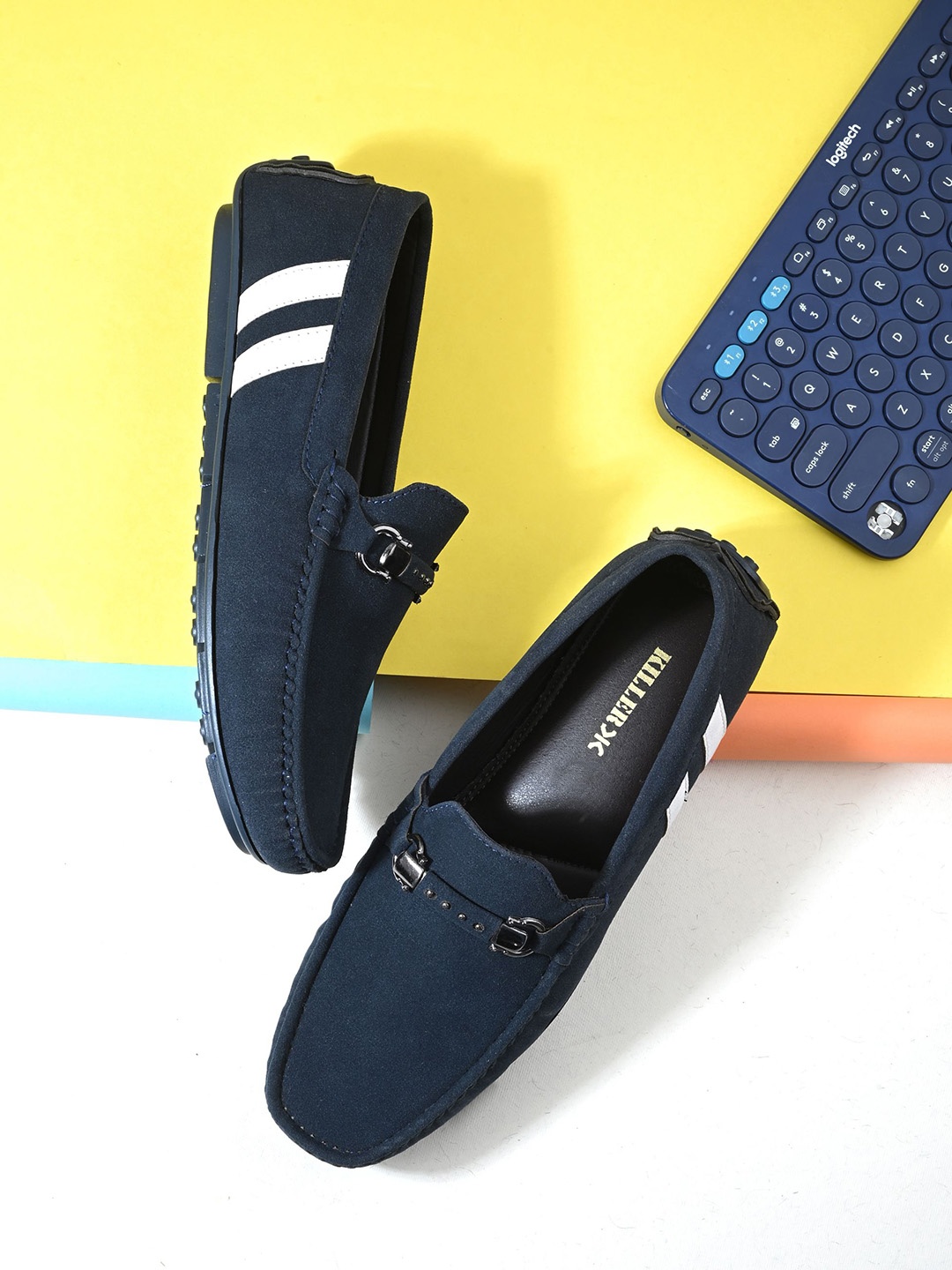 

Killer Men Colourblocked Suede Driving Shoes, Blue