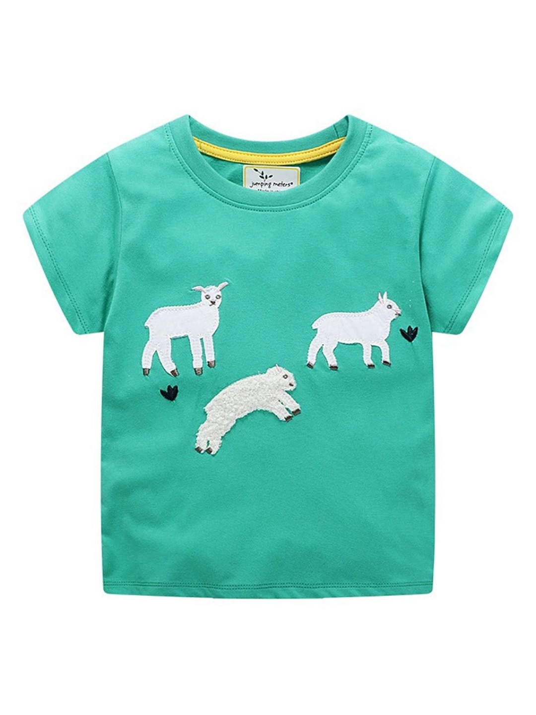 

LULU & SKY Girls Printed Pockets T-shirt, Green