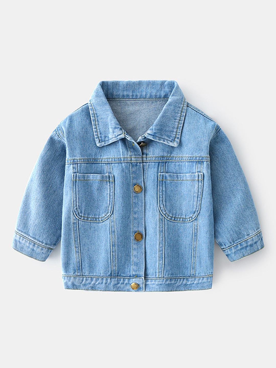 

LULU & SKY Boys Washed without Crop Denim Jacket, Blue