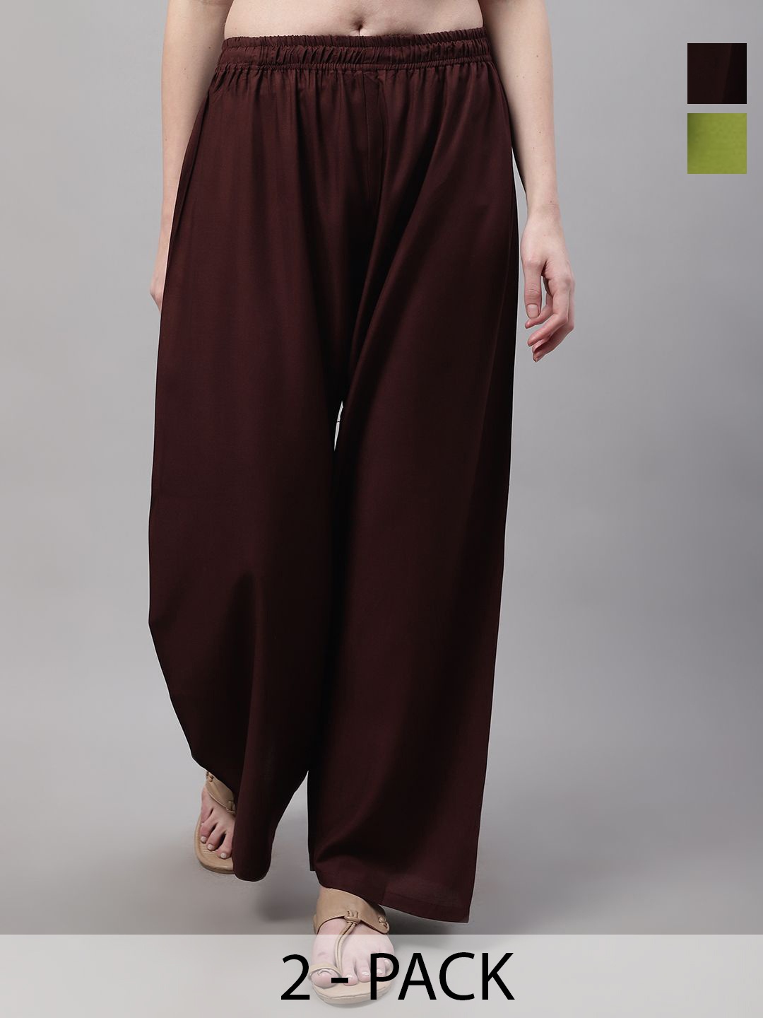 

Valles365 by S.C. Women 2 Flared Palazzos, Brown
