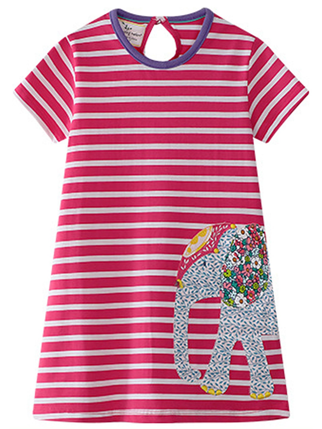 

LULU & SKY Girls Striped Nightdress, Pink
