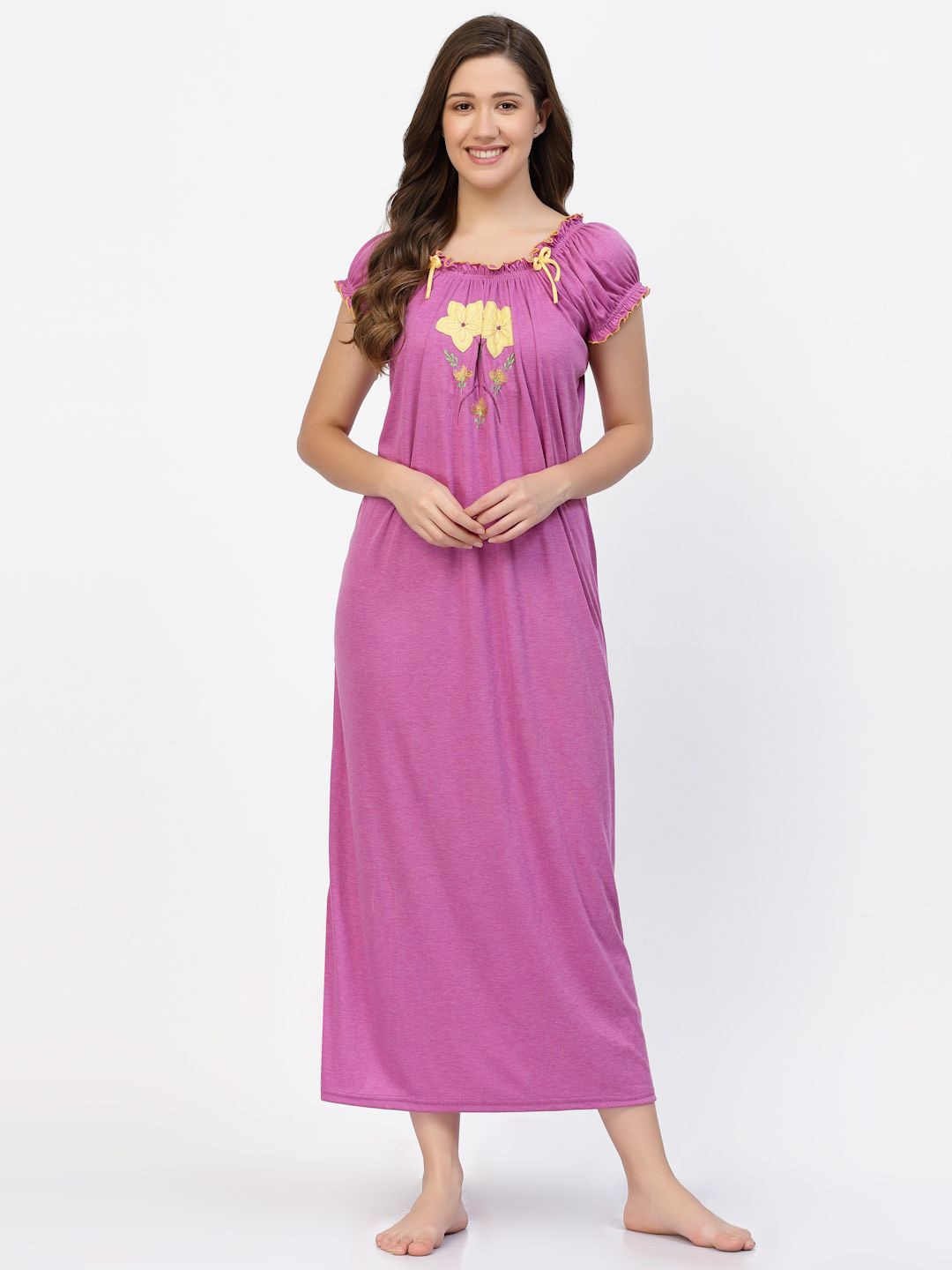 

CHUI MUI Printed Maxi Nightdress, Purple