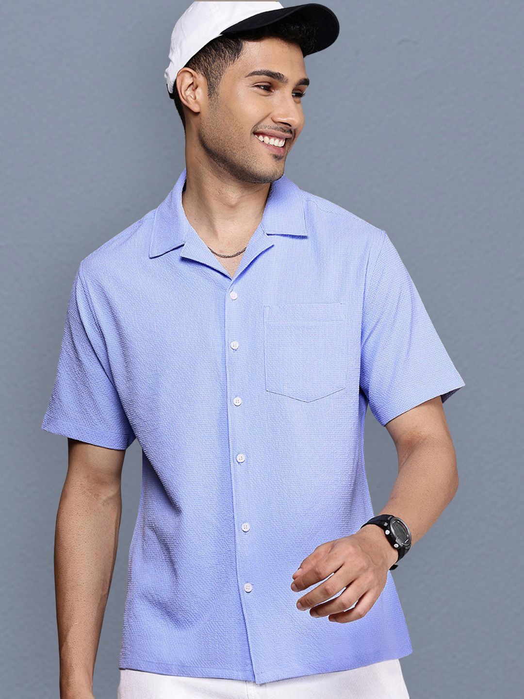 

Moda Rapido Men Standard Opaque Casual Shirt, Blue