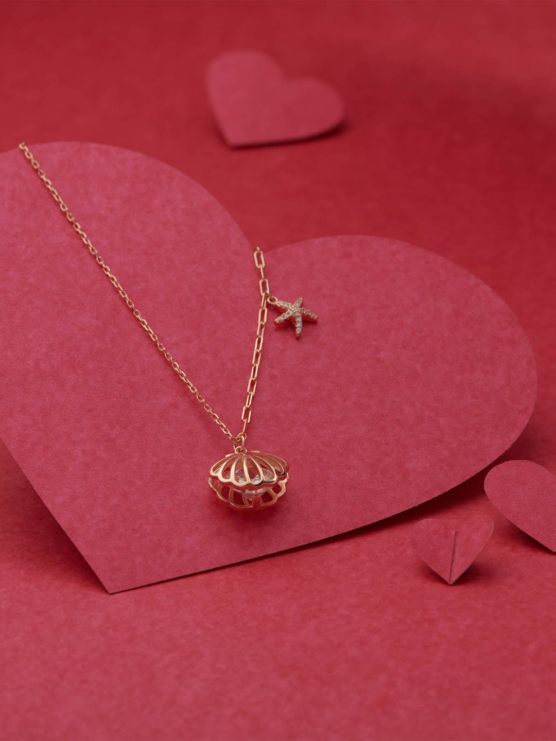 

Gargi by P. N. Gadgil & Sons 925 Sterling Silver Artificial Stones Pendants with Chains, Gold