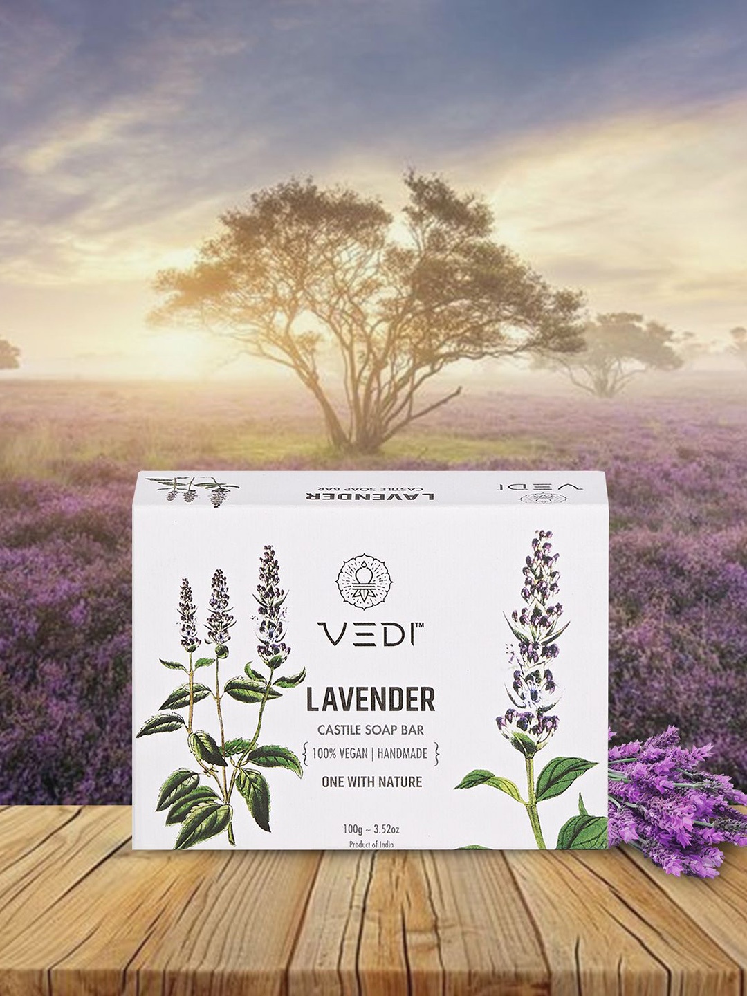 

Vedi Herbals Lavender 100% Natural Deep Cleansing Castile Soap Bar - 100 g, White