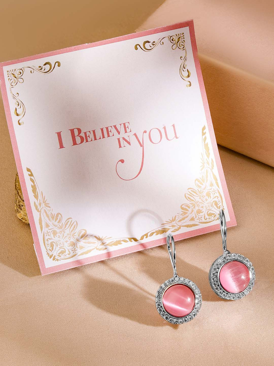 

Rubans Valentine's Rhodium-Plated Contemporary Drop Earrings, Silver