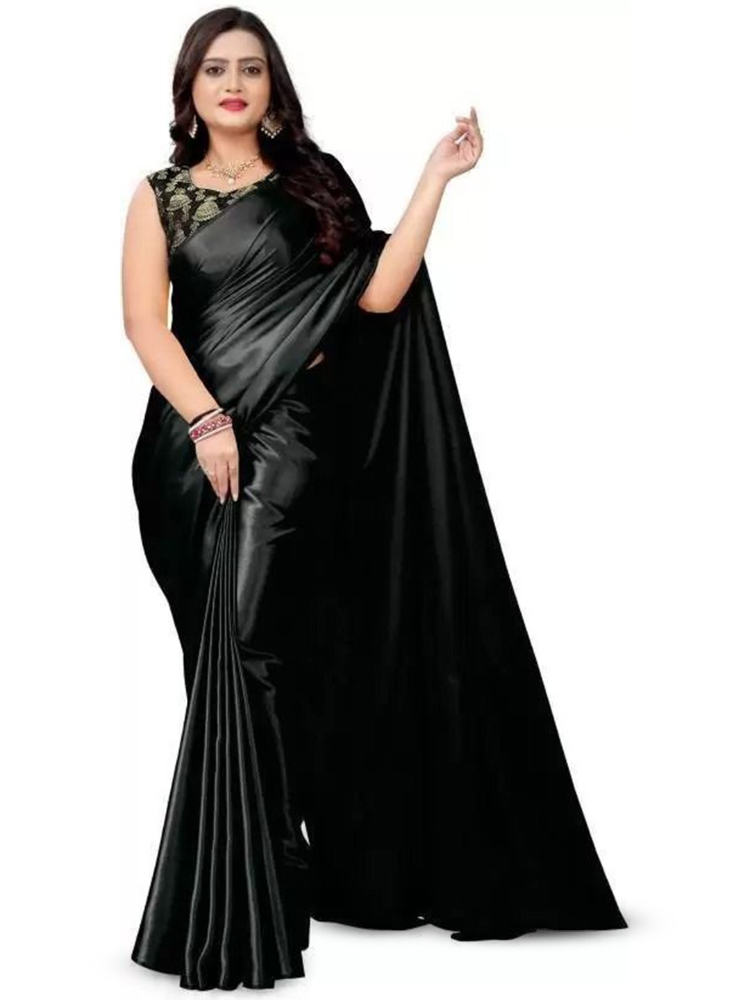 

Florence Satin Saree, Black