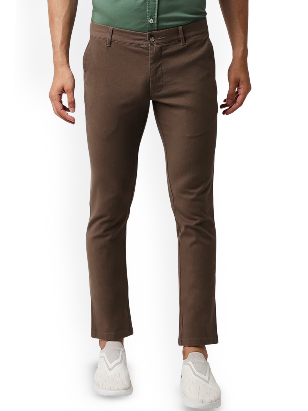 

Basics Men Comfort Low-Rise Trousers, Brown