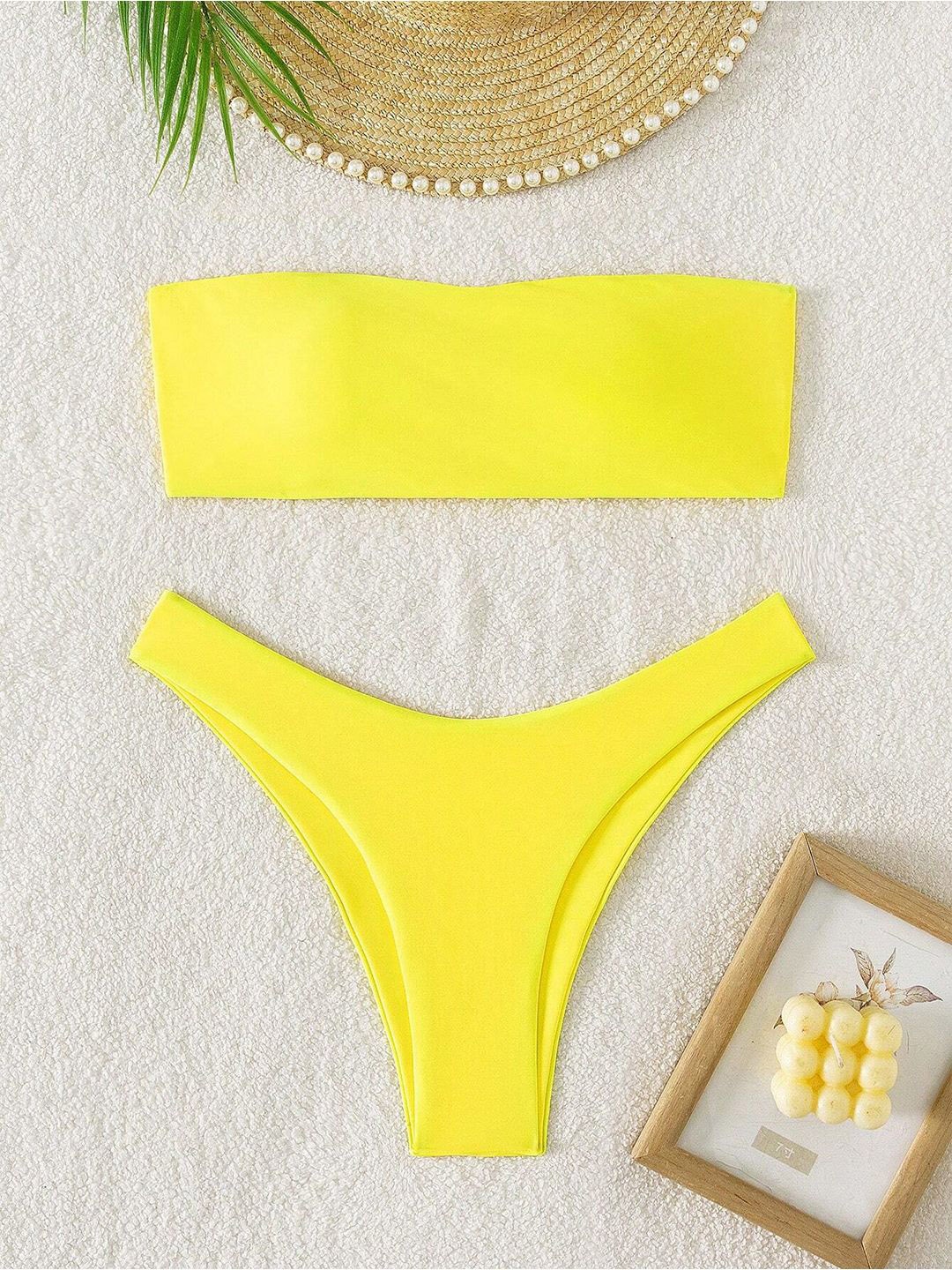 

BAESD Strapless Swim Bikini Set, Yellow