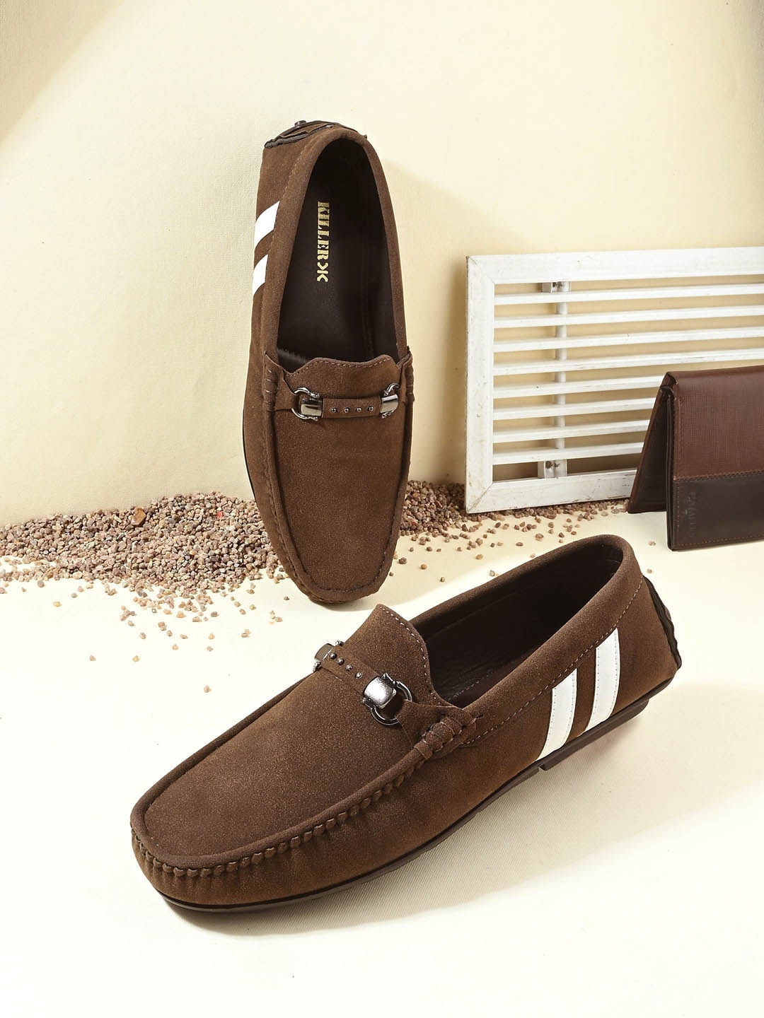 

Killer Men Colourblocked Suede Driving Shoes, Brown