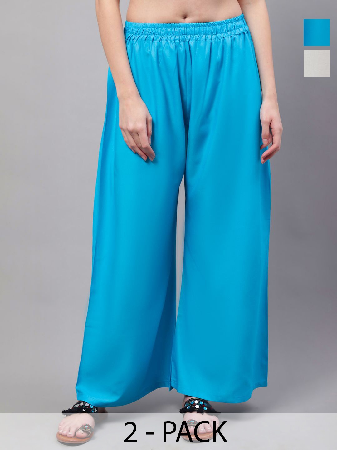 

Valles365 by S.C. Women 2 Flared Palazzos, Blue