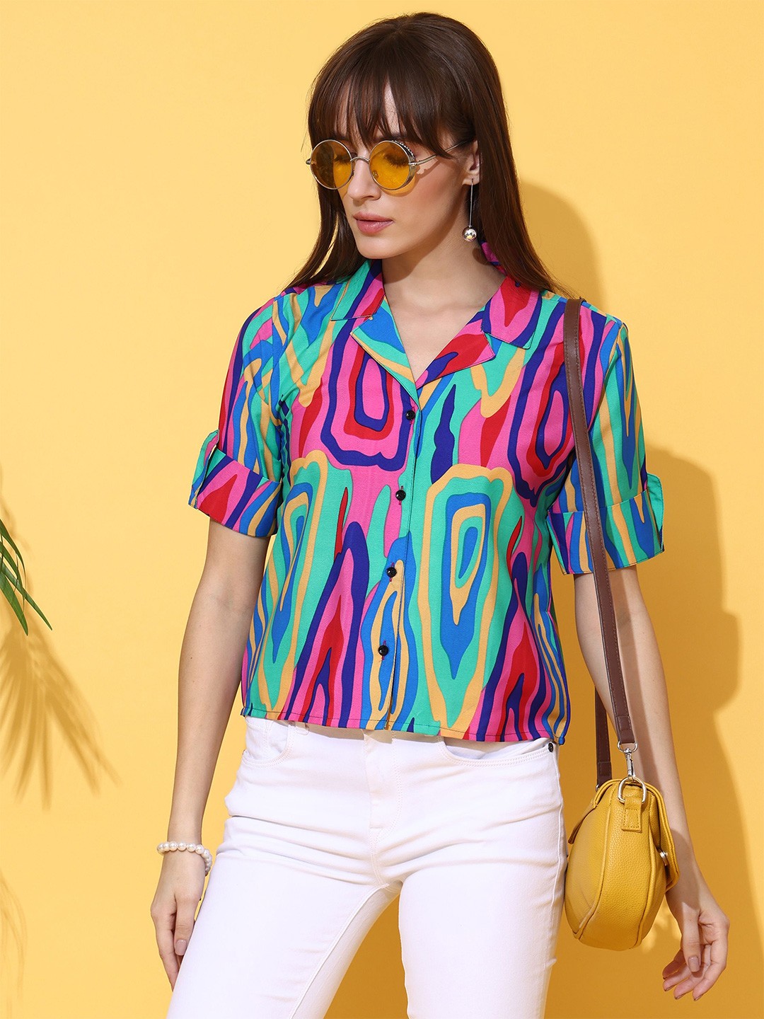 

De La Moda Women Classic Opaque Striped Casual Shirt, Multi