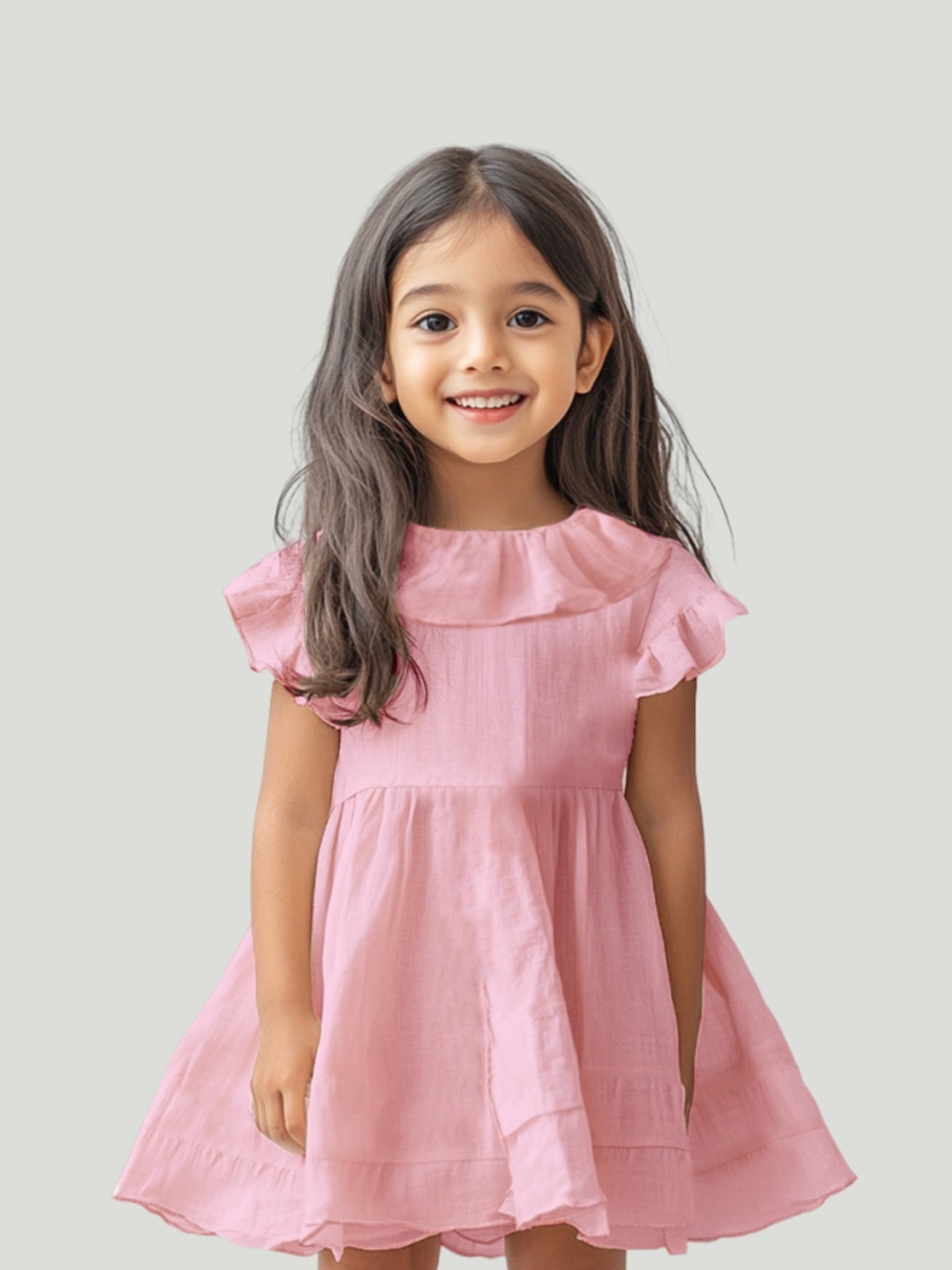 

Kidbea Girls Pure Linen Dress, Pink