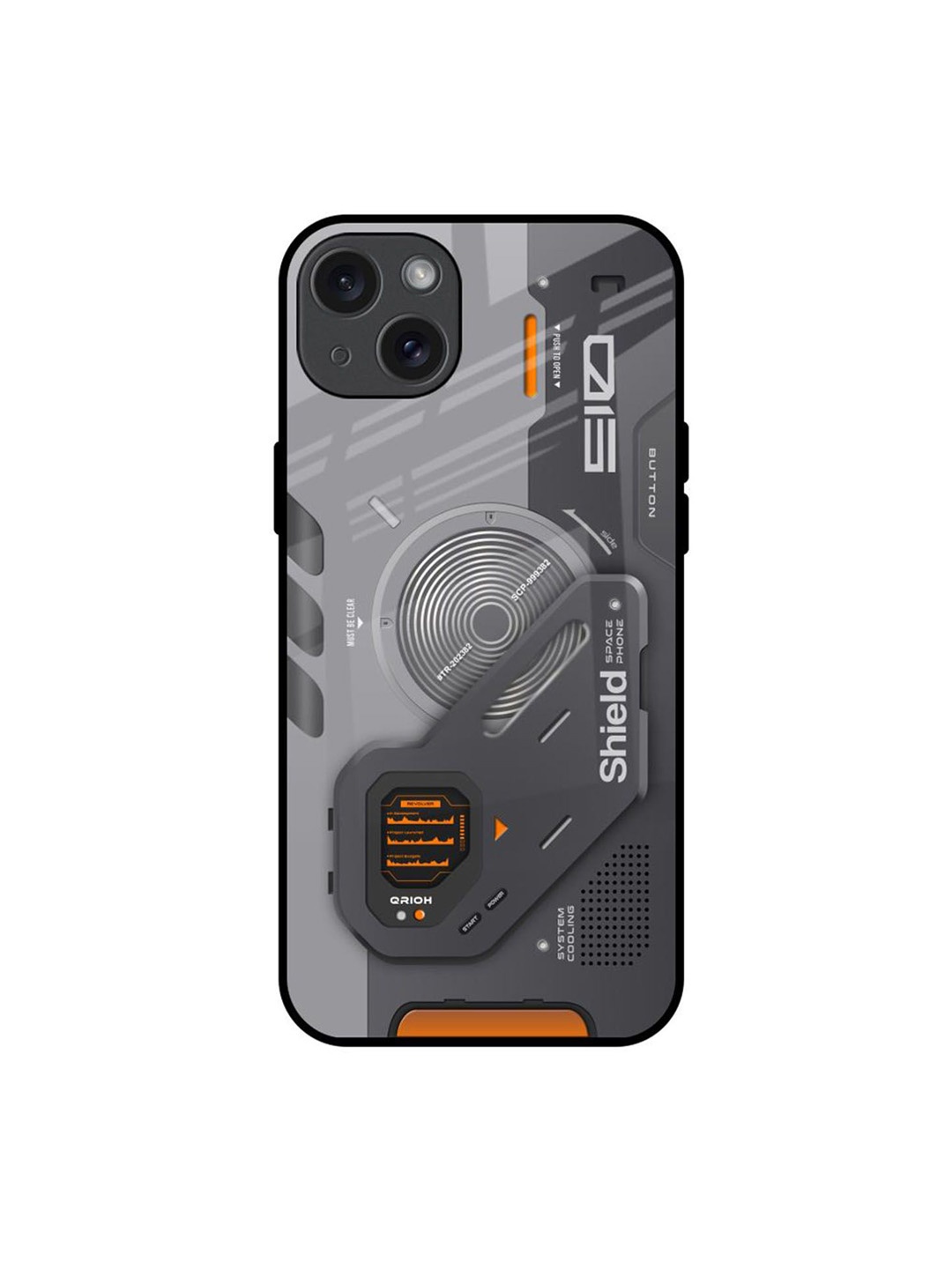 

QRIOH Tech Lifestyle Printed iPhone 15 Plus Back Case, Grey