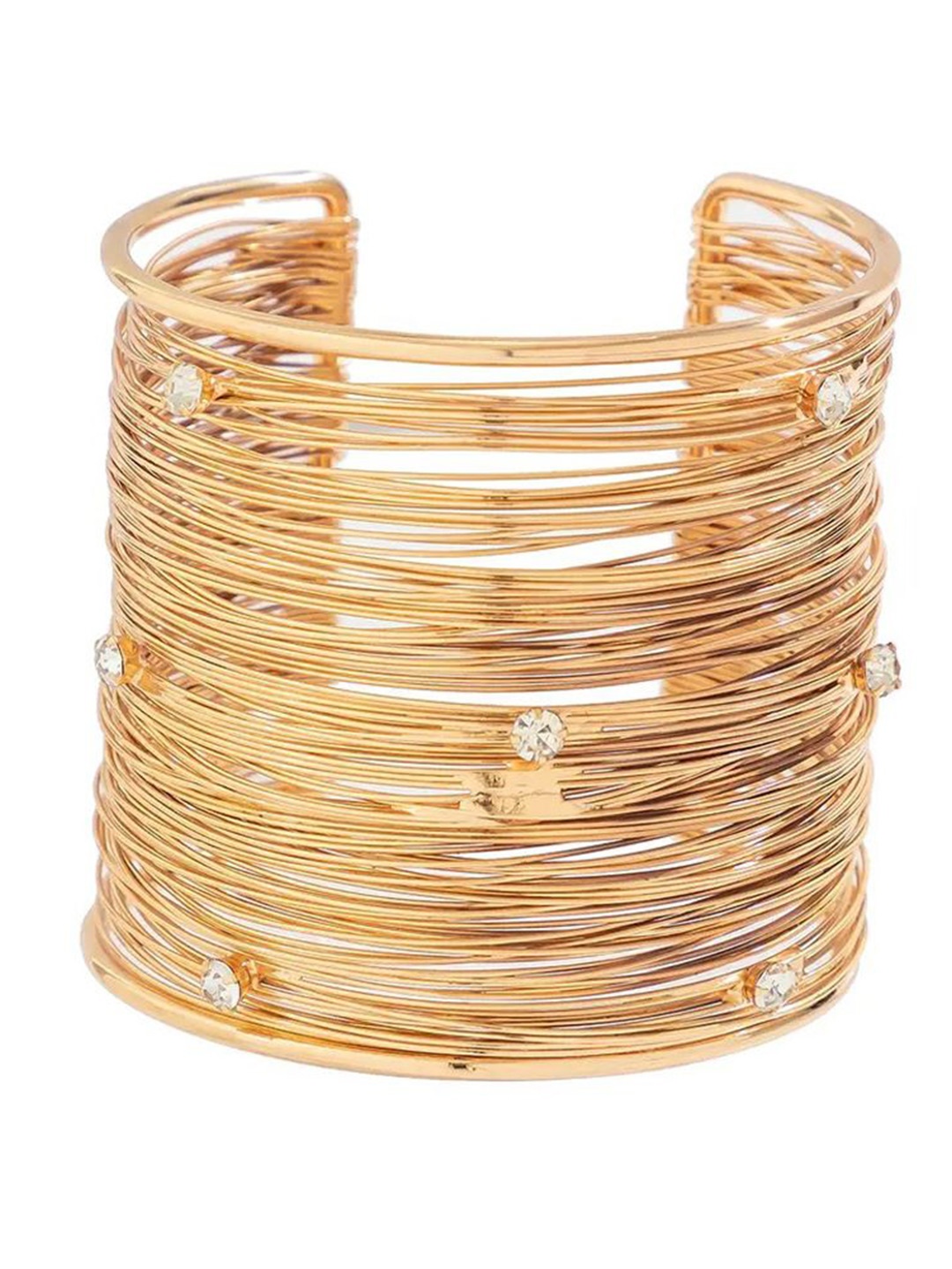 

Shining Diva Fashion Women Crystals Gold-Plated Cuff Bracelet