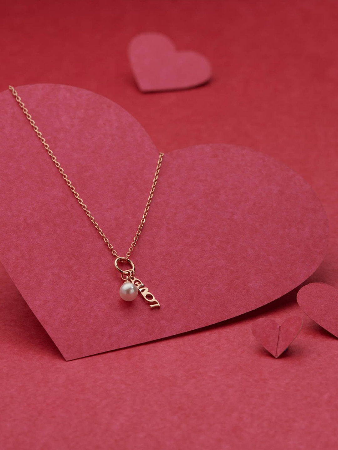 

Gargi by P. N. Gadgil & Sons 925 Sterling Silver Pendants With Chain, Rose gold